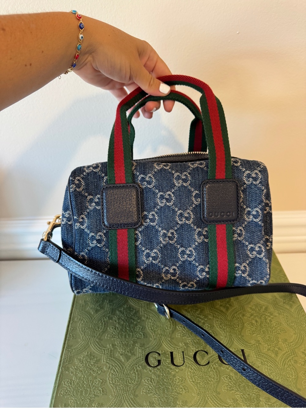 Gucci Denim Crossbody Top Handle Bag - Picture 3 of 7